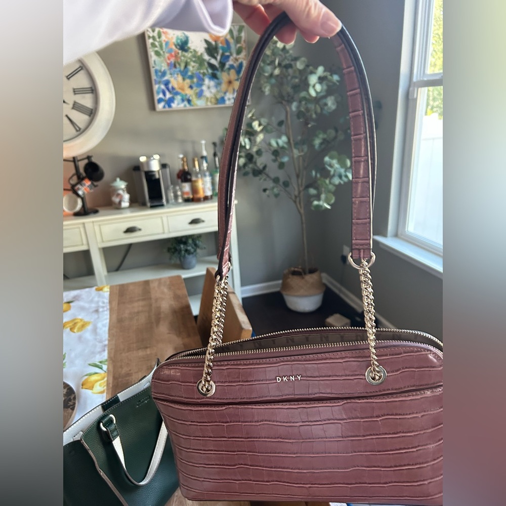 Great DKNY rose colored shoulder bag